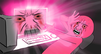 pink wojak computer scary 