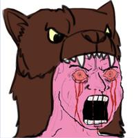 pink wojak eaten bear 