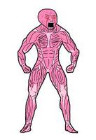 pink wojak flexing exposed muscle 