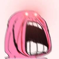 pink wojak huge mouth 