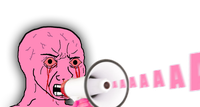 pink wojak megaphone 
