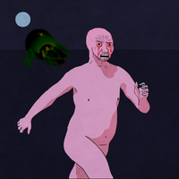 pink wojak naked running from pepe 