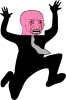 pink wojak running 