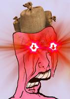 pink wojak sandbag head 