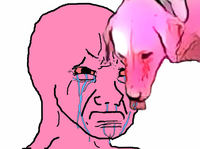 pink wojak schlop dog 