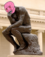 pink wojak sculpture 