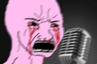 pink wojak singing microphone 