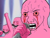 pink wojak singing 