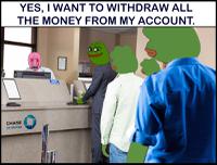 pink wojak teller at bank 