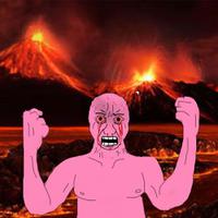pink wojak volcano scream 