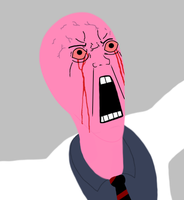 pink wojak yelling 