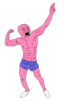 pink wojak zyzz flex 