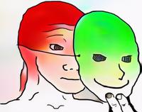 red wojak green mask 