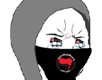 wojak angry seething antifa mask 