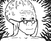 wojak big brain small glasses 