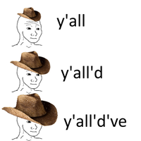 wojak big cowboy hat yall 