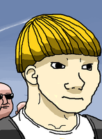 wojak boy bowl cut outside 