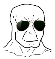 wojak chad aviator sunglasses 