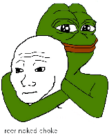 wojak choked by pepe 