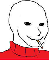 wojak creepy smoking wearing turtleneck 