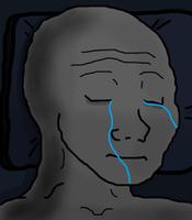wojak crying bed blue tears 