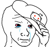 wojak crying wearing reddit hat 