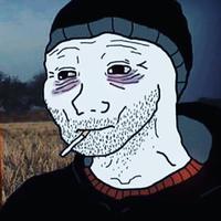 wojak doomer unshaved wheat field 