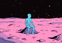 wojak dr manhattan on moon 