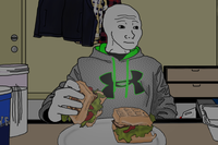 wojak eating sandwhich 