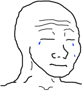 wojak eyes closed crying blue tears 