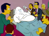 wojak fat applauded by simpsons 