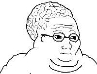 wojak fat big brain glasses 