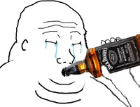 wojak fat chugging jack daniels whiskey 