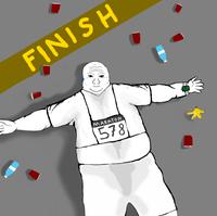 wojak fat finished race 