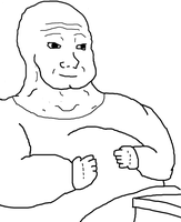 wojak fat hands on stomach 