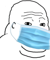 wojak fat wearing facemask 