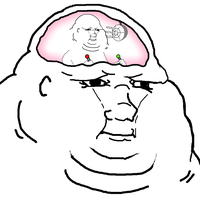 wojak fat with fat wojak controlling brain 