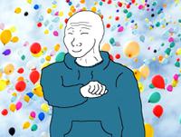 wojak happy balloons 