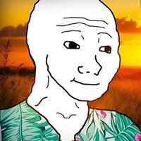 wojak happy on a safari 