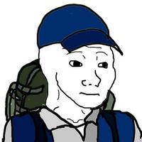 wojak hiking gear blue hat 