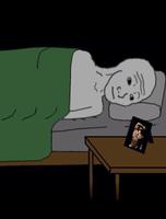 wojak in bed thinking about zyzz 