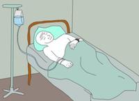 wojak in hospital bed IV drip 