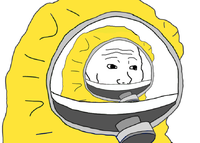 wojak inside two hazmat suits 