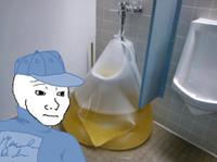 wojak jannie has to clean bathroom piss bag 