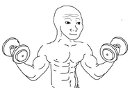 wojak lifting weights curls 