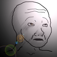 wojak moving quickly towards light 