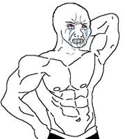 wojak muscle body crying 