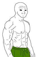 wojak muscle pinched mouth 