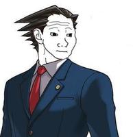 wojak nice suit windy hair 