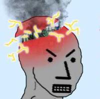 wojak npc angry brain short circuit 